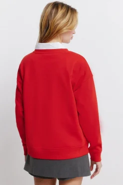 Sweat-shirt "L.A" rouge