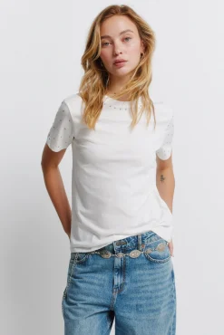 T-shirt &agrave; clous manches courtes