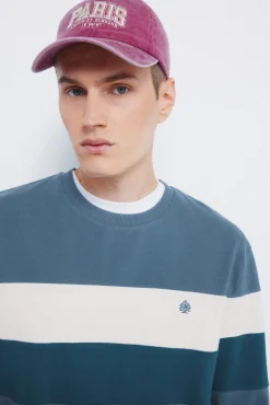 T-shirt &agrave; manche longues en piqu&eacute; d&eacute;coup&eacute;