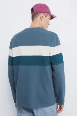 T-shirt &agrave; manche longues en piqu&eacute; d&eacute;coup&eacute;