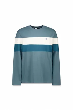 T-shirt &agrave; manche longues en piqu&eacute; d&eacute;coup&eacute;