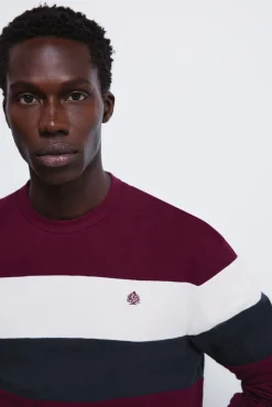 T-shirt &agrave; manche longues en piqu&eacute; d&eacute;coup&eacute;