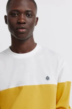 t-shirt &agrave; manches longues en piqu&eacute; &agrave; blocs