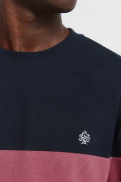 t-shirt à manches longues en piqué à blocs