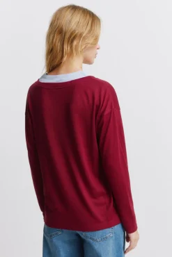 T-shirt &agrave; manches longues d&eacute;collet&eacute; en V