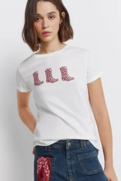 T-shirt &agrave; manches retrouss&eacute;es