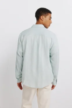 T-shirt &agrave; poches en lin et viscose