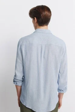 T-shirt &agrave; poches en lin et viscose