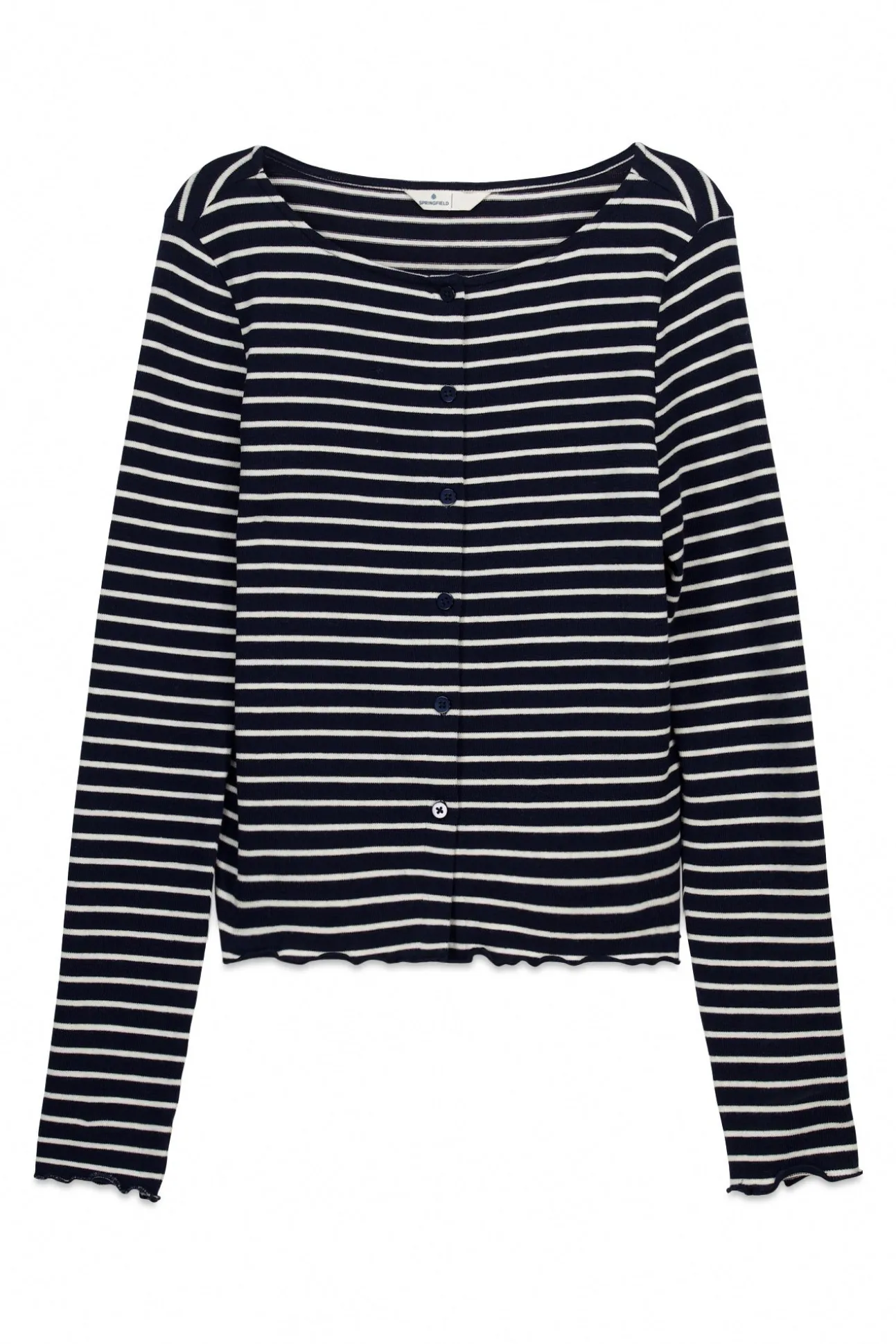 T-shirt à rayures avec boutons