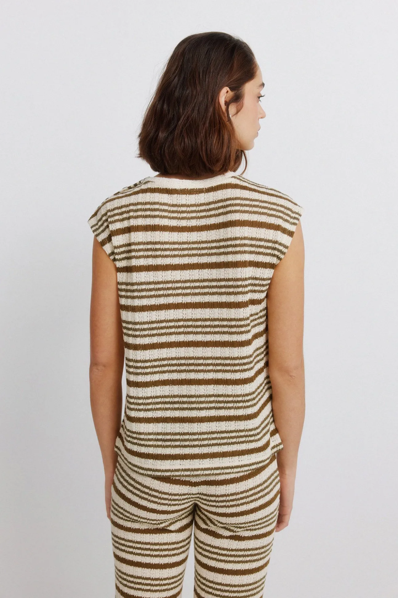 T-shirt à rayures en maille