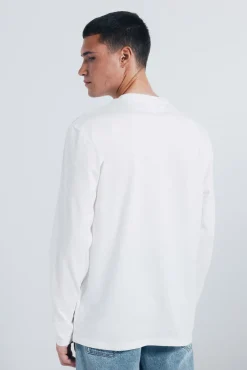 T-shirt basique &agrave; manche longues avec une finition douce