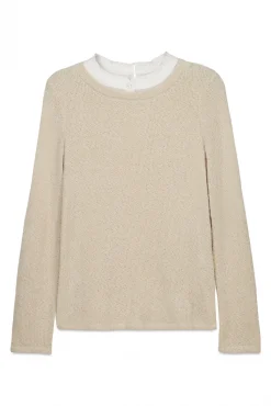 T-shirt chenille col combiné