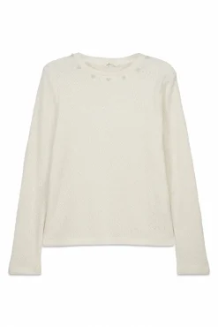T-shirt chenille col fantaisie