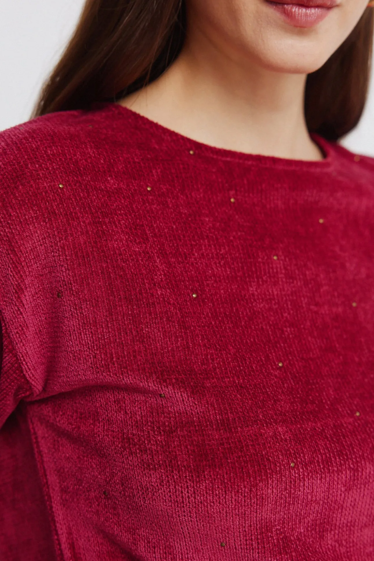T-shirt clouté en chenille