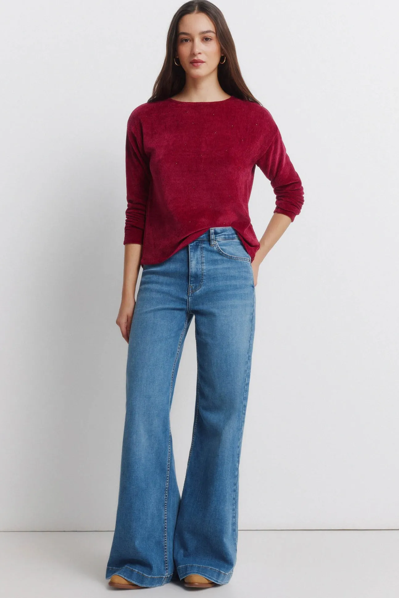 T-shirt clouté en chenille