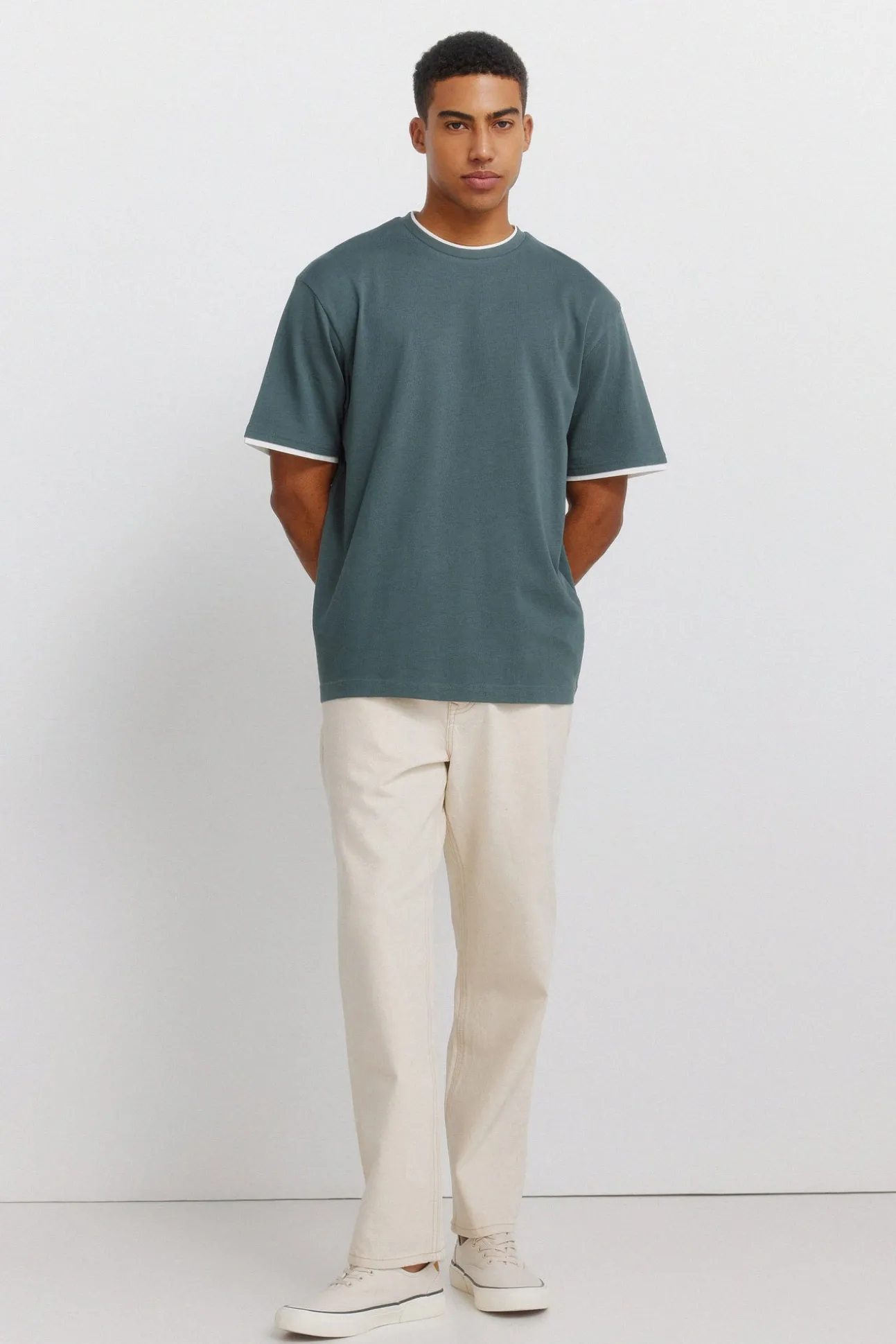 T-shirt col double