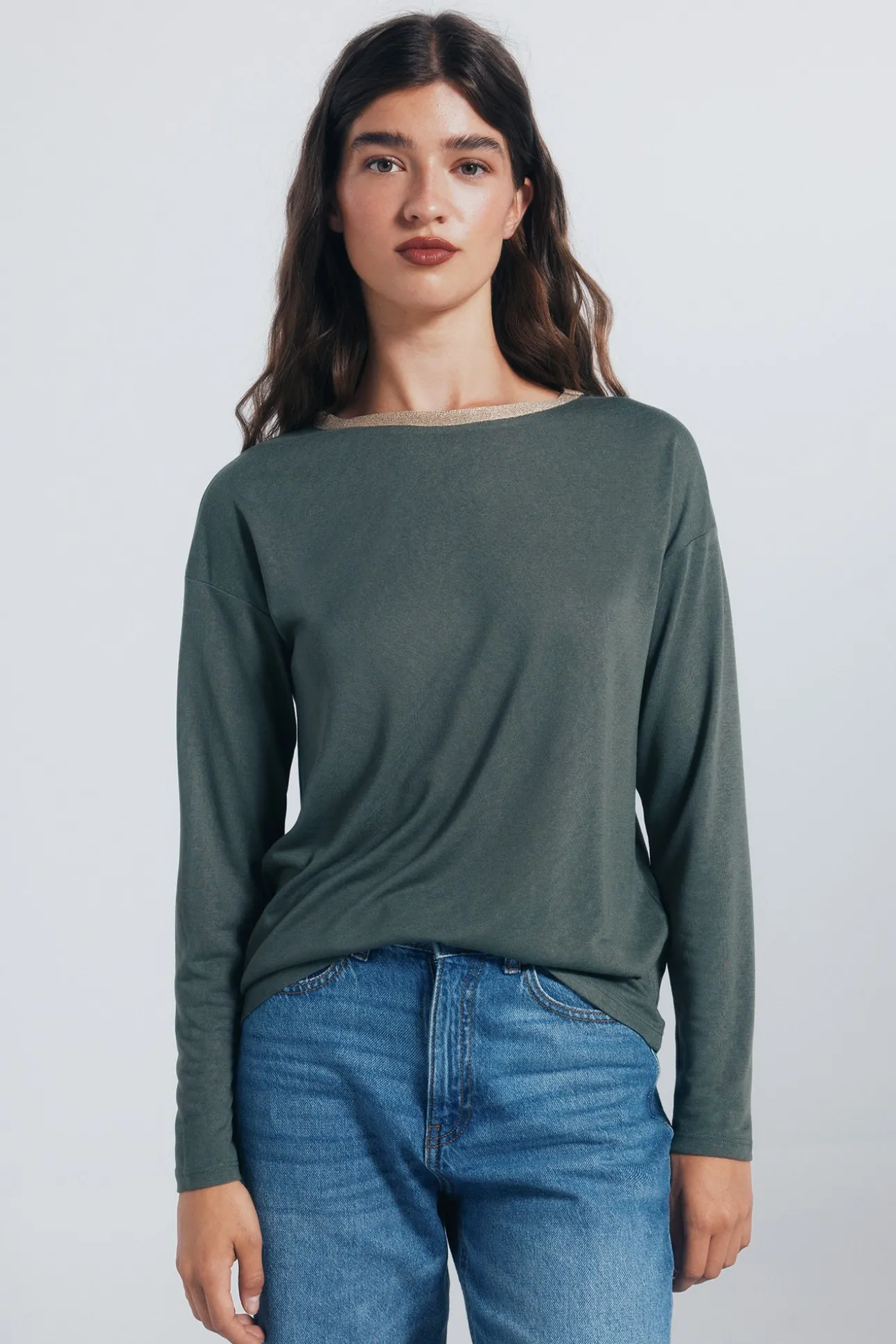 T-shirt col lurex
