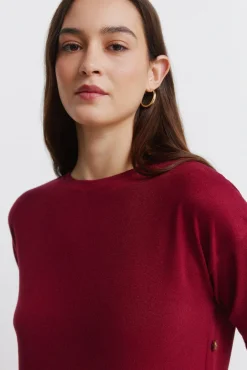 T-shirt combin&eacute;e avec boutons lat&eacute;raux