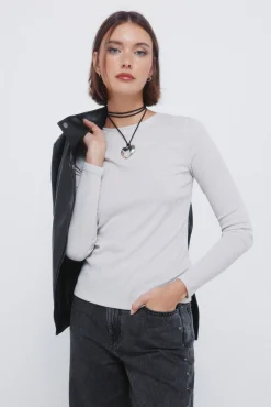 T-shirt d&eacute;collet&eacute; dos en lurex