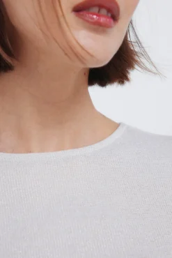 T-shirt d&eacute;collet&eacute; dos en lurex