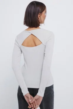 T-shirt d&eacute;collet&eacute; dos en lurex