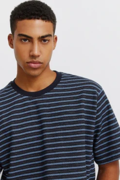 T-shirt en piqu&eacute; &agrave; rayures