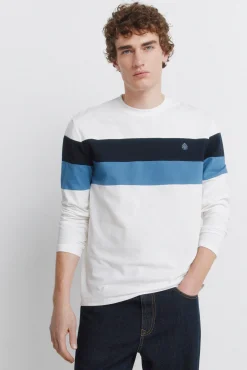 T-shirt piqué à manches longues avec découpes