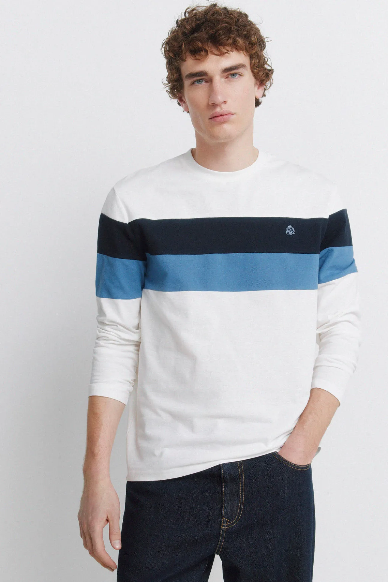 T-shirt piqué à manches longues avec découpes