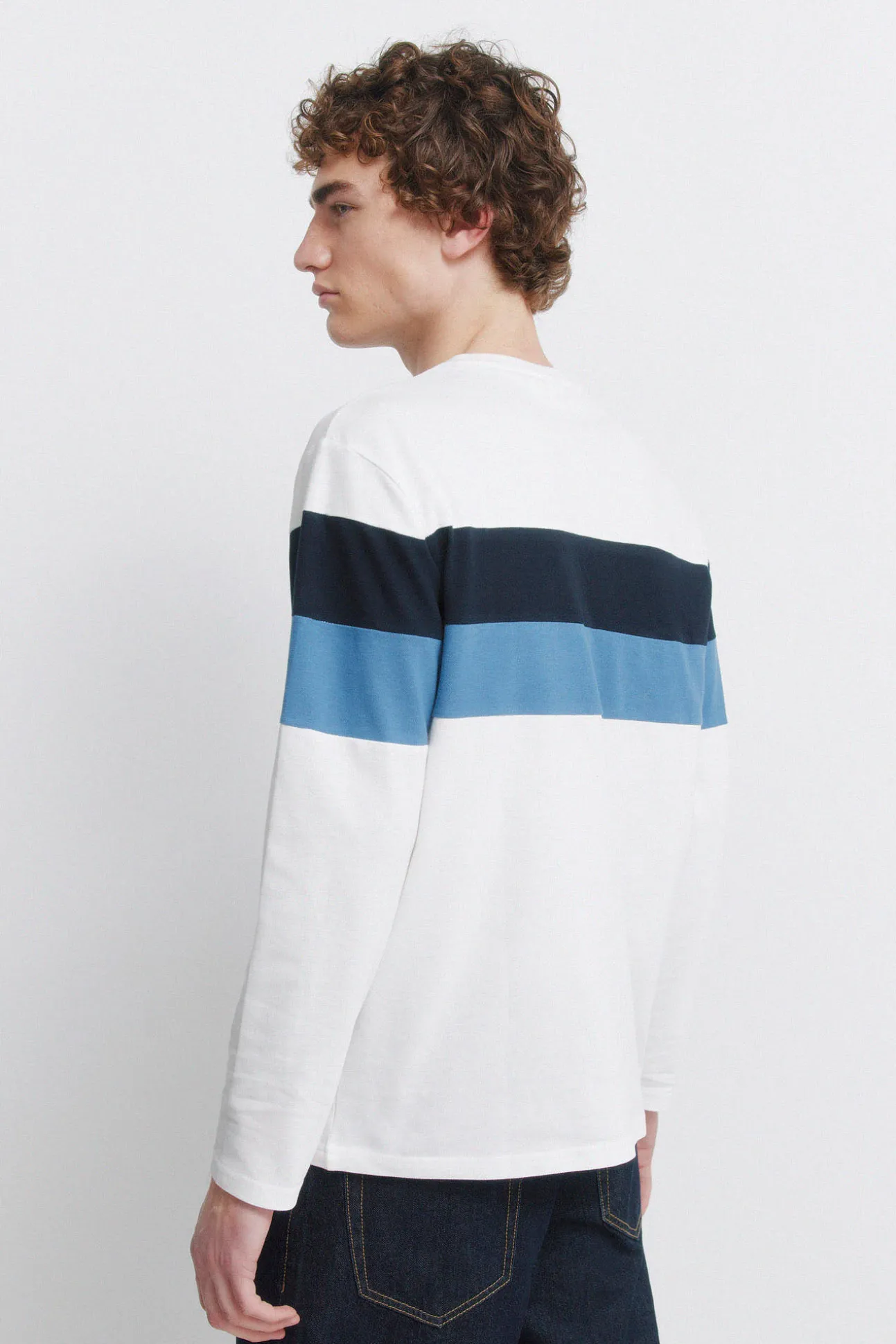 T-shirt piqué à manches longues avec découpes