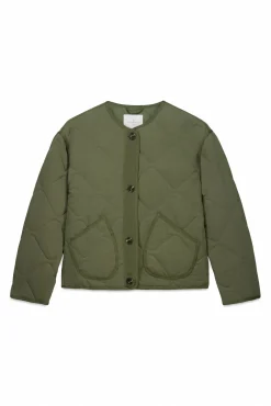Veste courte matelass&eacute;e verte