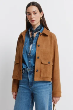 Veste en daim avec poches