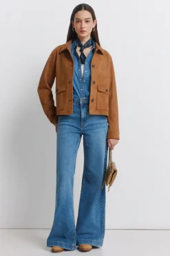 Veste en daim avec poches