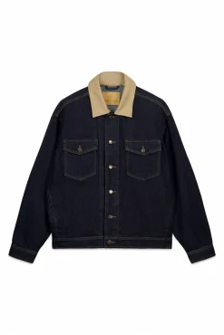 Veste en jean oversize avec col contrast&eacute;