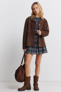 Veste simili daim poches