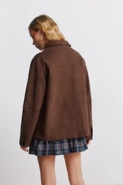 Veste simili daim poches